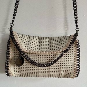 Studded Chain Shoulder Bag – Cream Crossbody Clutch Style